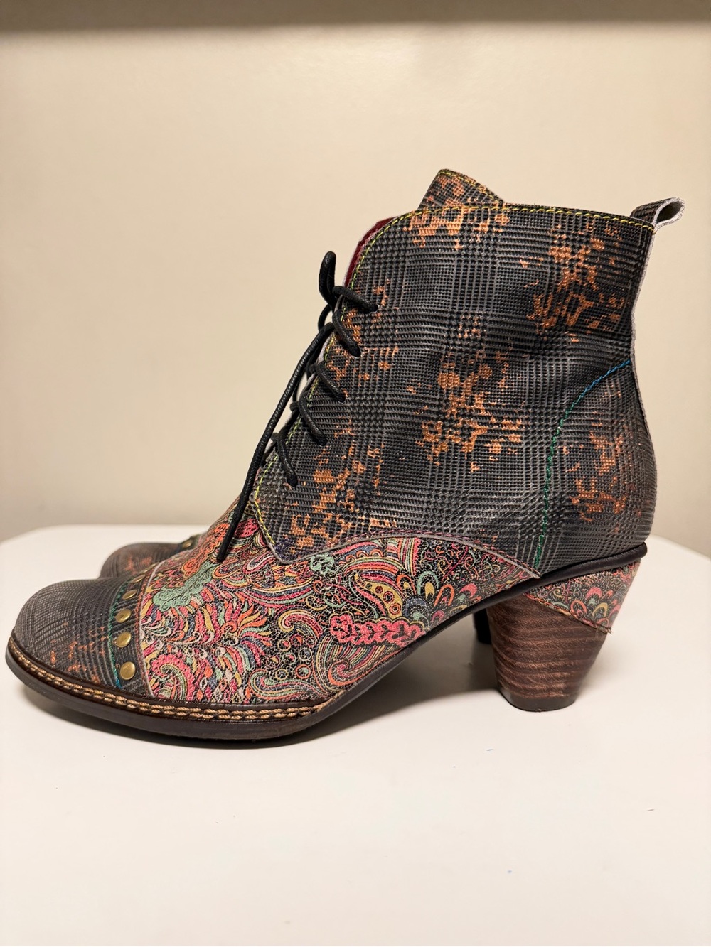 L'Artiste by Spring Step HABITAT Leather Combat Ankle Boots Women’s EU 39 US 8.5